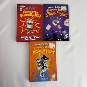 Lot of 3 Diary of an Awesome Friendly Kid Hardcover books by Jeff Kinney
